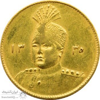 سکه طلا 1 تومان تصویری 1335 - AU58 - احمد شاه سکه طلا 1 تومان تصویری 1335 - AU58 - احمد شاه