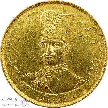 سکه طلا 2 تومان تصویری 1297 - AU58 - ناصرالدین شاه