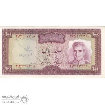 اسکناس 100 ریال (آموزگار - جهانشاهی) - تک - AU58 - محمد رضا شاه اسکناس 100 ریال (آموزگار - جهانشاهی) - تک - AU58 - محمد رضا شاه