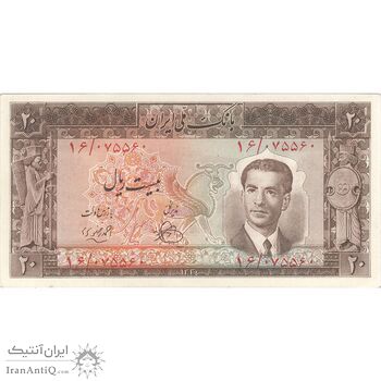 اسکناس 20 ریال 1330 - تک - UNC62 - محمد رضا شاه