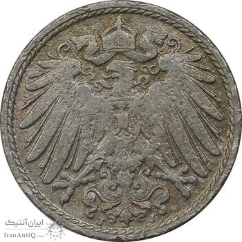 سکه 5 فینیگ 1906J ویلهلم دوم - VF30 - آلمان