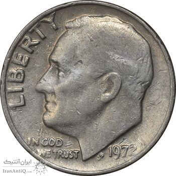 سکه 1 دایم 1972 روزولت - EF45 - آمریکا سکه 1 دایم 1972 روزولت - EF45 - آمریکا