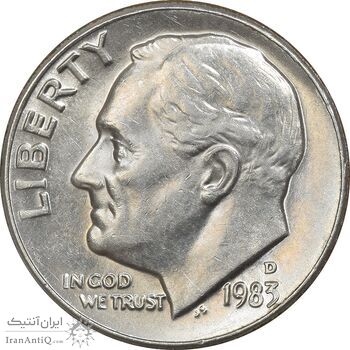 سکه 1 دایم 1983D روزولت - MS62 - آمریکا سکه 1 دایم 1983D روزولت - MS62 - آمریکا