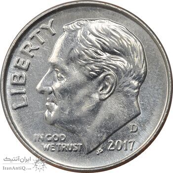 سکه 1 دایم 2017D روزولت - MS62 - آمریکا