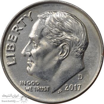 سکه 1 دایم 2017D روزولت - MS63 - آمریکا