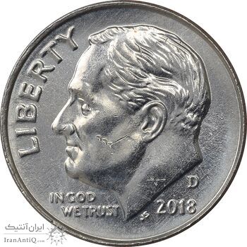 سکه 1 دایم 2018D روزولت - MS62 - آمریکا