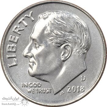 سکه 1 دایم 2018D روزولت - MS61 - آمریکا