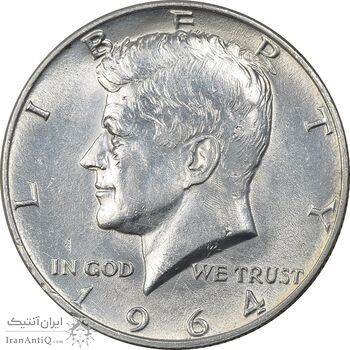 سکه نیم دلار 1964 کندی - AU55 - آمریکا