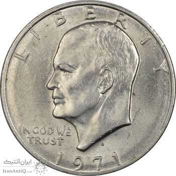 سکه یک دلار 1971D آیزنهاور - AU58 - آمریکا