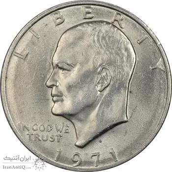سکه یک دلار 1971D آیزنهاور - AU58 - آمریکا