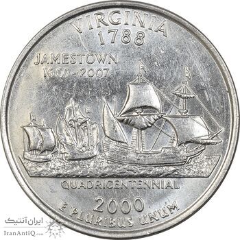 سکه کوارتر دلار 2000D ایالتی (ویرجینیا) - MS61 - آمریکا
