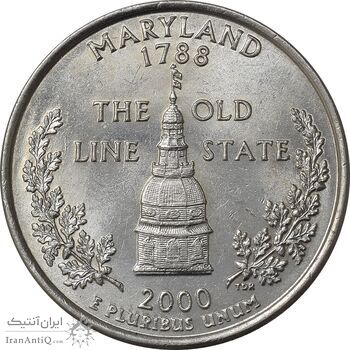 سکه کوارتر دلار 2000D ایالتی (مریلند) - MS61 - آمریکا