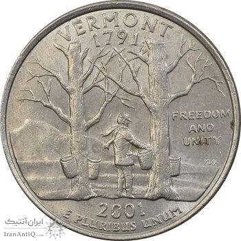 سکه کوارتر دلار 2001D ایالتی (ورمونت) - MS61 - آمریکا