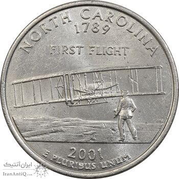 سکه کوارتر دلار 2001D ایالتی (کارولینای شمالی) - MS61 - آمریکا