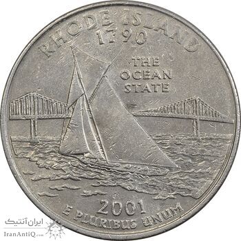 سکه کوارتر دلار 2001P ایالتی (رود آیلند) - MS61 - آمریکا