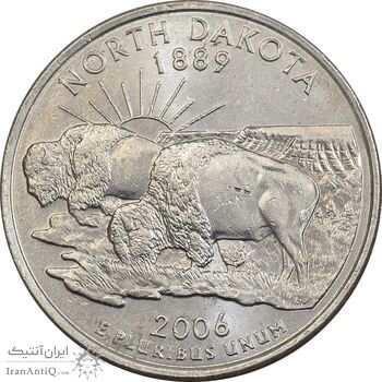 سکه کوارتر دلار 2006D ایالتی (داکوتای شمالی) - MS61 - آمریکا