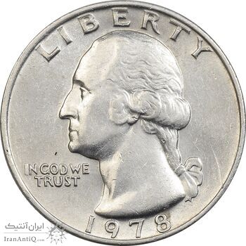 سکه کوارتر دلار 1978 واشنگتن - AU58 - آمریکا سکه کوارتر دلار 1978 واشنگتن - AU58 - آمریکا