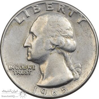 سکه کوارتر دلار 1965 واشنگتن - EF45 - آمریکا