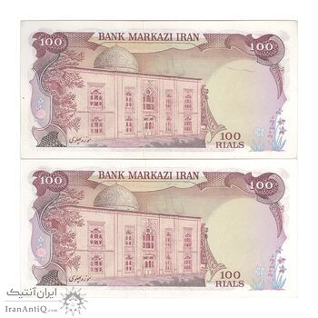 اسکناس 100 ریال (انصاری - یگانه) - جفت - UNC61 - محمد رضا شاه