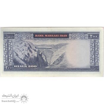 اسکناس 200 ریال (آموزگار - فرمان فرماییان) نوشته سیاه - تک - EF40 - محمد رضا شاه