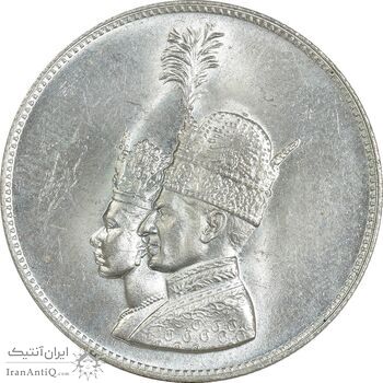 مدال یادبود نقره جشن تاجگذاری 1346 - MS63 - محمد رضا شاه