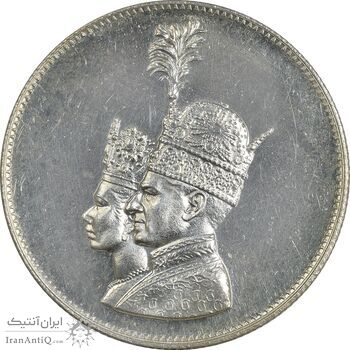 مدال یادبود نقره جشن تاجگذاری 1346 - AU - محمد رضا شاه