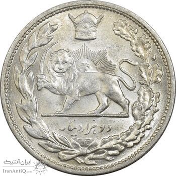 سکه 2000 دینار 1306L تصویری - MS62 - رضا شاه