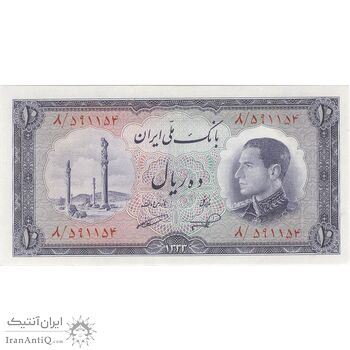 اسکناس 10 ریال 1333 - تک - UNC63 - محمد رضا شاه