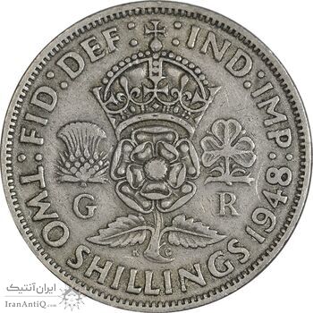 سکه 2 شیلینگ 1948 جرج ششم -EF40 - انگلستان