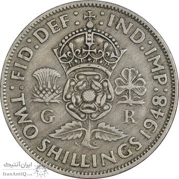 سکه 2 شیلینگ 1948 جرج ششم - EF40 - انگلستان