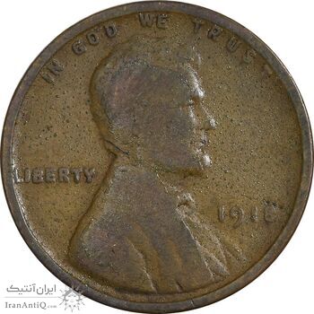 سکه 1 سنت 1918 لینکلن - VF20 - آمریکا