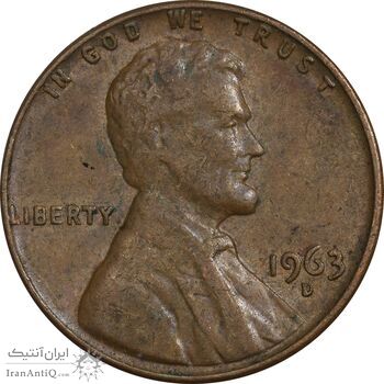سکه 1 سنت 1963D لینکلن - EF45 - آمریکا