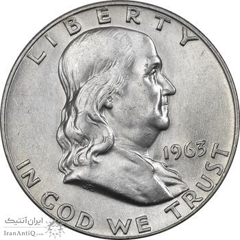 سکه نیم دلار 1963D فرانکلین - MS61 - آمریکا