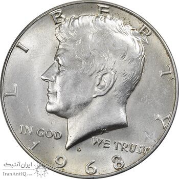 سکه نیم دلار 1968D کندی - MS62 - آمریکا