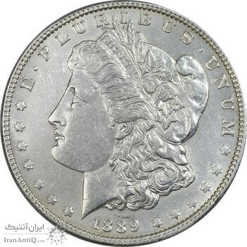 سکه یک دلار 1889 مورگان - AU50 - آمریکا