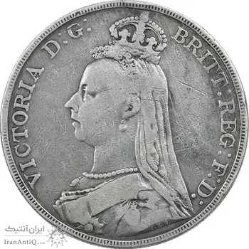سکه 1 کرون 1888 ویکتوریا - VF30 - انگلستان
