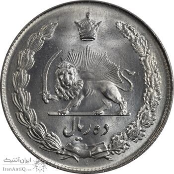 سکه 10 ریال 1341 (نازک) - MS63 - محمد رضا شاه سکه 10 ریال 1341 (نازک) - MS63 - محمد رضا شاه