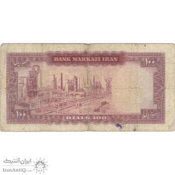 اسکناس 100 ریال 1342 - تک - VF20 - محمد رضا شاه