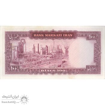 اسکناس 100 ریال (هویدا - سمیعی) - تک - AU58 - محمد رضا شاه