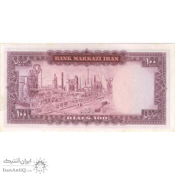 اسکناس 100 ریال (آموزگار - جهانشاهی) - تک - UNC63 - محمد رضا شاه