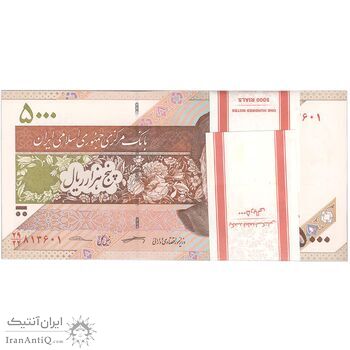 بسته اسکناس 5000 ریال امام (کرباسیان - سیف) - UNC - جمهوری اسلامی