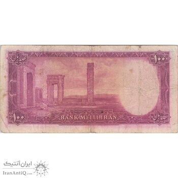 اسکناس 100 ریال سری سوم - تک - VF25 - محمد رضا شاه
