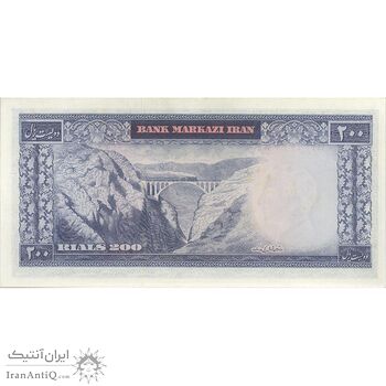 اسکناس 200 ریال (آموزگار - جهانشاهی) - تک - UNC60 - محمد رضا شاه