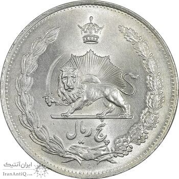 سکه 5 ریال 1310 - MS62 - رضا شاه سکه 5 ریال 1310 - MS62 - رضا شاه