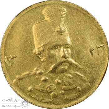 سکه طلا 5000 دینار 1323 تصویری (قالب متفاوت) - AU58 - مظفرالدین شاه سکه طلا 5000 دینار 1323 تصویری (قالب متفاوت) - AU58 - مظفرالدین شاه