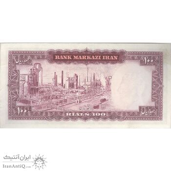 اسکناس 100 ریال (آموزگار - جهانشاهی) - تک - EF45 - محمد رضا شاه