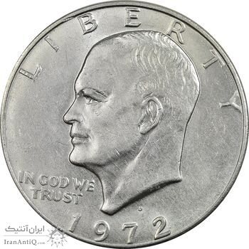 سکه یک دلار 1972D آیزنهاور - AU58 - آمریکا