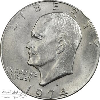 سکه یک دلار 1974D آیزنهاور - MS61 - آمریکا