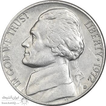 سکه 5 سنت 1972D جفرسون - AU58 - آمریکا