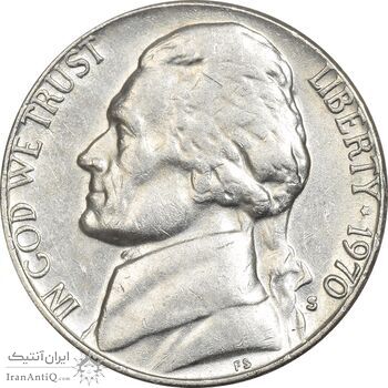 سکه 5 سنت 1970S جفرسون - AU58 - آمریکا